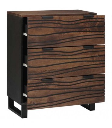 vidaXL Sideboard with Drawer Brown 60 x 33.5 x 75 cm Solid Mango wood — Colour: Walnut