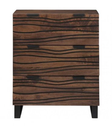 vidaXL Sideboard with Drawer Brown 60 x 33.5 x 75 cm Solid Mango wood — Colour: Walnut