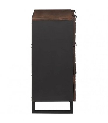 vidaXL Sideboard with Drawer Brown 60 x 33.5 x 75 cm Solid Mango wood — Colour: Walnut