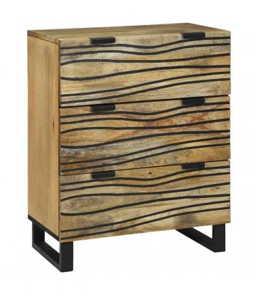 vidaXL Sideboard with Drawer Brown 60 x 33.5 x 75 cm Solid Mango wood — Colour: Natural