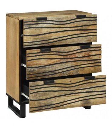 vidaXL Sideboard with Drawer Brown 60 x 33.5 x 75 cm Solid Mango wood — Colour: Natural