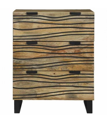vidaXL Sideboard with Drawer Brown 60 x 33.5 x 75 cm Solid Mango wood — Colour: Natural