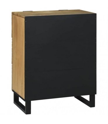 vidaXL Sideboard with Drawer Brown 60 x 33.5 x 75 cm Solid Mango wood — Colour: Natural