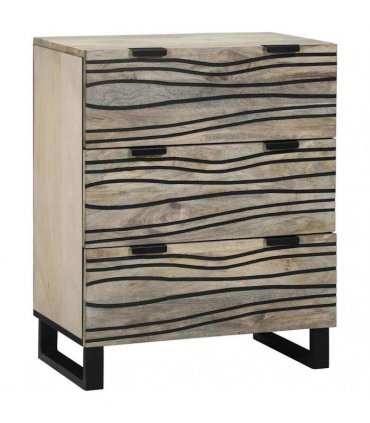 vidaXL Sideboard with Drawer White 60 x 33.5 x 75 cm Solid Mango wood