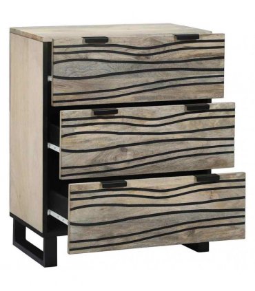 vidaXL Sideboard with Drawer White 60 x 33.5 x 75 cm Solid Mango wood