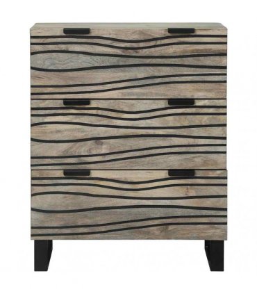 vidaXL Sideboard with Drawer White 60 x 33.5 x 75 cm Solid Mango wood