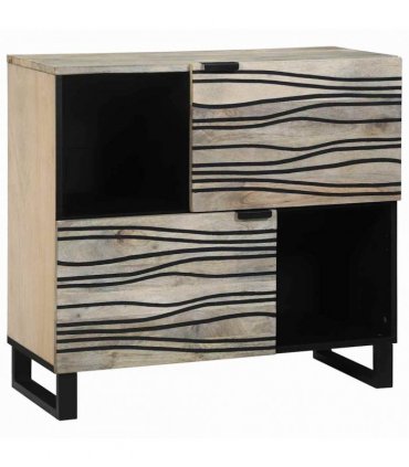 vidaXL Sideboard White 80 x 33 x 75 cm Solid mango wood