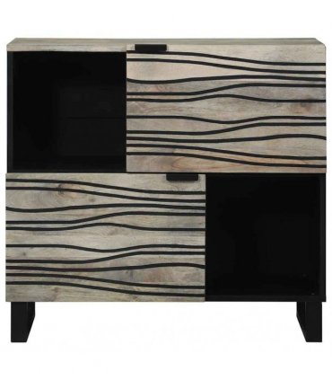 vidaXL Sideboard White 80 x 33 x 75 cm Solid mango wood