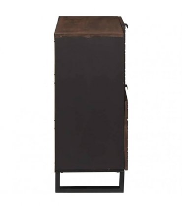 vidaXL Sideboard Brown 80 x 33 x 75 cm Solid mango wood — Colour: Walnut
