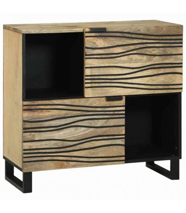 vidaXL Sideboard Brown 80 x 33 x 75 cm Solid mango wood — Colour: Natural