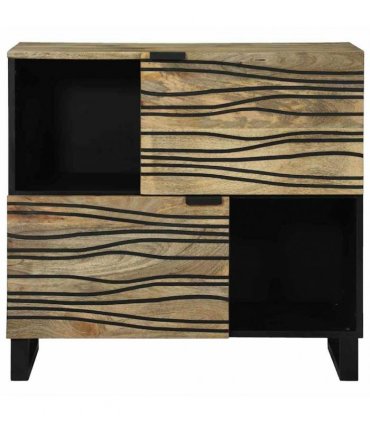 vidaXL Sideboard Brown 80 x 33 x 75 cm Solid mango wood — Colour: Natural