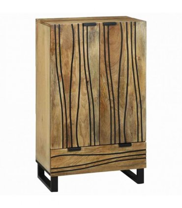 vidaXL Highboard Brown 60 x 33 x 100 cm Solid mango wood — Colour: Natural