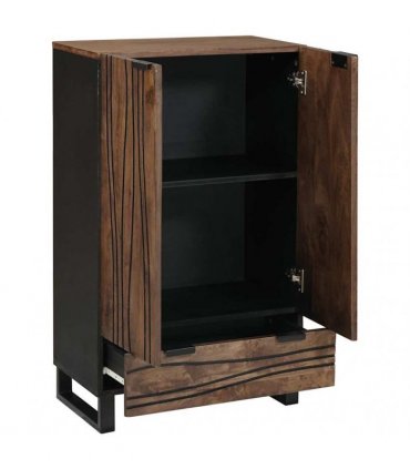vidaXL Highboard Brown 60 x 33 x 100 cm Solid mango wood — Colour: Walnut