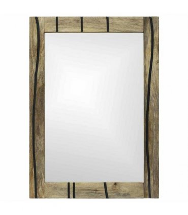 vidaXL Bathroom Mirror Rectangular Natural 50 x 2.5 x 70 cm