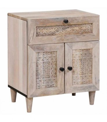 vidaXL Bedside Cabinet White 50 x 33 x 60 cm Engineered Wood — Colour: White (bleached finish)