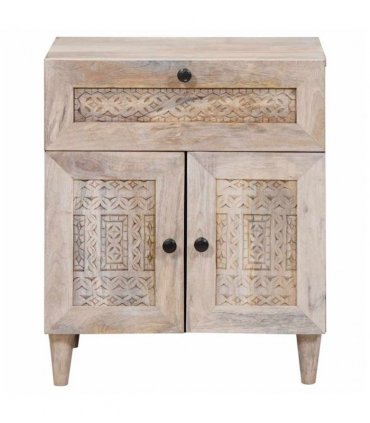 vidaXL Bedside Cabinet White 50 x 33 x 60 cm Engineered Wood — Colour: White (bleached finish)