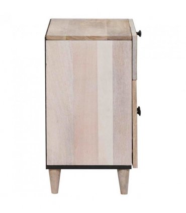 vidaXL Bedside Cabinet White 50 x 33 x 60 cm Engineered Wood — Colour: White (bleached finish)