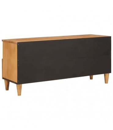 vidaXL TV Cabinet with Drawer 100 x 33 x 46 cm Solid Mango Wood — Colour: Light brown (desert finish)
