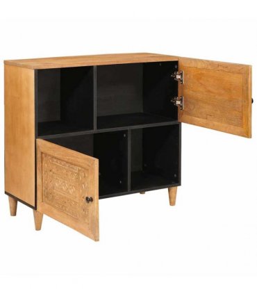 vidaXL Sideboard 80 x 33 x 75 cm Solid Mango Wood — Colour: Light brown (desert finish)