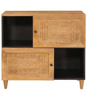 vidaXL Sideboard 80 x 33 x 75 cm Solid Mango Wood — Colour: Light brown (desert finish)