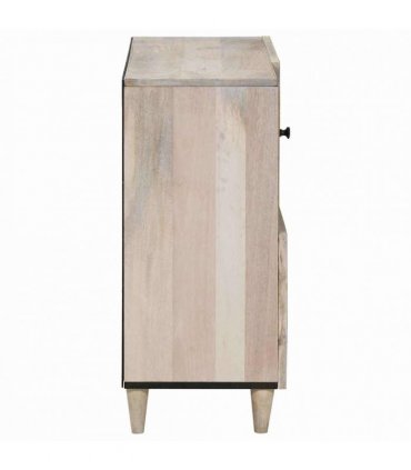 vidaXL Sideboard Bleached White 80 x 33 x 75 cm Solid Mango Wood — Colour: White (bleached finish)