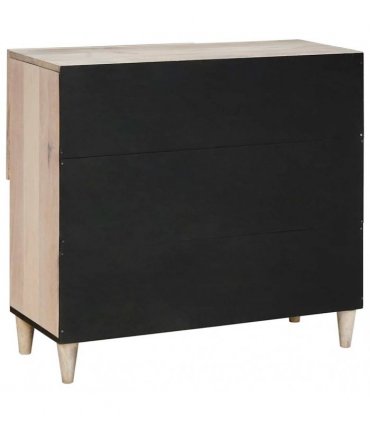 vidaXL Sideboard Bleached White 80 x 33 x 75 cm Solid Mango Wood — Colour: White (bleached finish)