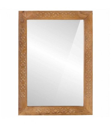 vidaXL Wall Mirror Rectangular 70 x 50 cm Engineered Wood and Glass — Colour: Light brown (desert finish)