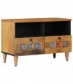 vidaXL TV Cabinet with Drawer Natural 70 x 33 x 46 cm Solid Mango Wood
