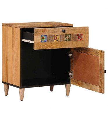 vidaXL Bedside Cabinet Natural 50 x 33 x 60 cm Solid Mango Wood — V0672056284