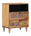 vidaXL Bedside Cabinet Natural 50 x 33 x 62 cm Solid Mango Wood — V0672056288