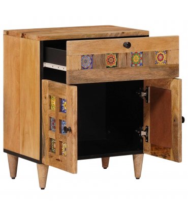 vidaXL Bedside Cabinet Natural 50 x 33 x 60 cm Solid Mango Wood — V0672056290