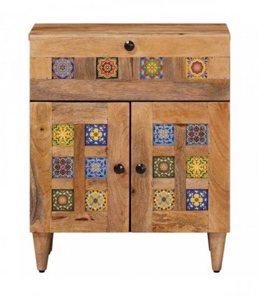 vidaXL Bedside Cabinet Natural 50 x 33 x 60 cm Solid Mango Wood — V0672056290