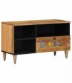 vidaXL TV Cabinet with Drawer Natural 80 x 33 x 46 cm Solid Mango Wood