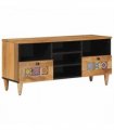 vidaXL TV Cabinet with Shelf Natural 100 x 33 x 46 cm Solid Mango Wood