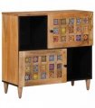vidaXL Sideboard with Storage Natural 80 x 33 x 75 cm Solid Mango Wood
