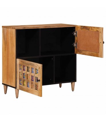 vidaXL Sideboard with Storage Natural 80 x 33 x 75 cm Solid Mango Wood