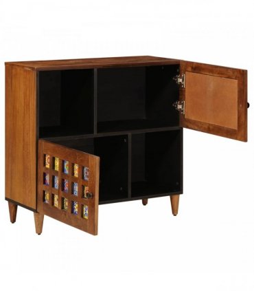 vidaXL Sideboard with Storage Walnut 80 x 33 x 75 cm Solid Mango Wood