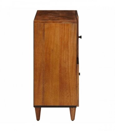 vidaXL Sideboard with Storage Walnut 80 x 33 x 75 cm Solid Mango Wood