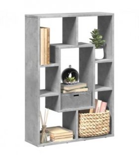 vidaXL Bookcase Concrete Grey 63x20x90 cm Engineered Wood