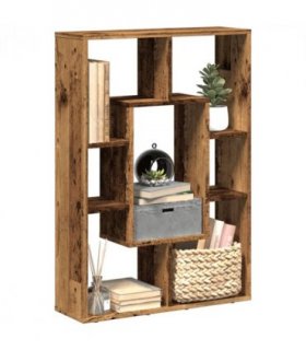 vidaXL Bookcase Old Wood 63x20x90 cm Engineered Wood