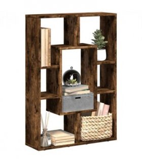 vidaXL Bookcase Smoked Oak 63x20x90 cm Engineered Wood