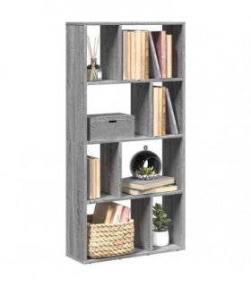 vidaXL Bookcase Grey Sonoma 60x20x120.5 cm Engineered Wood