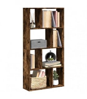 vidaXL Bookcase Smoked Oak 60x20x120.5 cm Engineered Wood