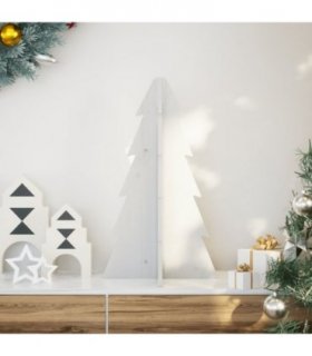 vidaXL Wooden Christmas Tree for Decoration White 69.5 cm Solid Wood Pine