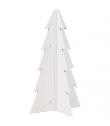 vidaXL Wooden Christmas Tree for Decoration White 69.5 cm Solid Wood Pine