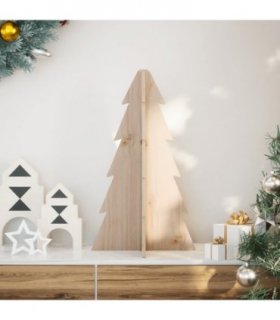 vidaXL Wooden Christmas Tree for Decoration 69.5 cm Solid Wood Pine — Colour: natural