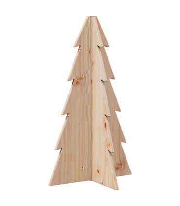 vidaXL Wooden Christmas Tree for Decoration 69.5 cm Solid Wood Pine — Colour: natural
