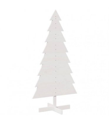 vidaXL Wooden Christmas Tree for Decoration White 150 cm Solid Wood Pine
