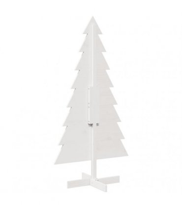 vidaXL Wooden Christmas Tree for Decoration White 150 cm Solid Wood Pine
