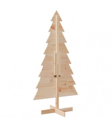 vidaXL Wooden Christmas Tree for Decoration 150 cm Solid Wood Pine — Colour: natural